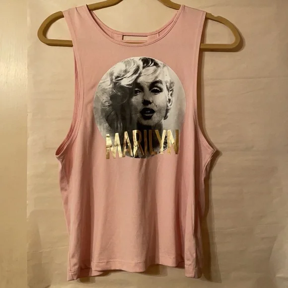 REDUCED PRICE Marilyn Marilyn Monroe pink tank with semi- see through back ❤️ - Picture 2 of 5